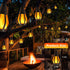 33Ft 15 Bulbs, Solar String Lights for Outside, Solar Patio Light with Flickering Flame Light Waterproof Warm White