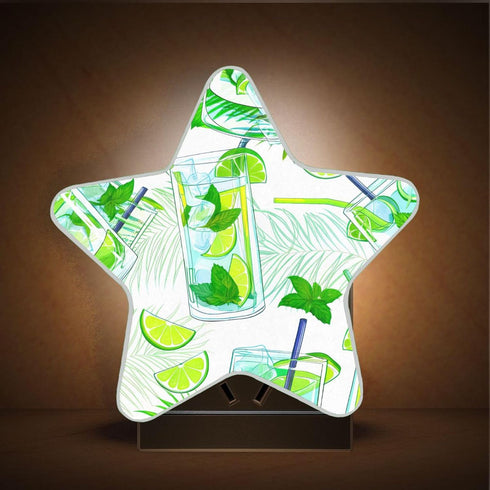 Burbuja 0.2W Mojito Cocktails LED Night Light Plug into Wall Star-Shaped Nightlight Dusk to Dawn Auto Sensor