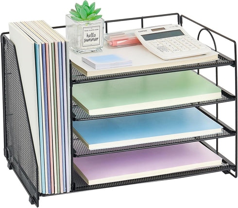 OPNCIE Desk Organizers and Accessories, 4 Tier Paper Letter Tray File Organizer for Office Organization and Classroom
