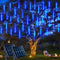 JMEXSUSS 2 Pack Solar Meteor Shower Lights, Blue Meteor Cascading Rain Lights,