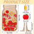 Back to School Wooden Reward Jar Apple Pencil Wooden Cutouts Positive Incentive Behavior Chart with Wooden Base Management Tools for Student Teacher Classroom Supplies, 38Pcs