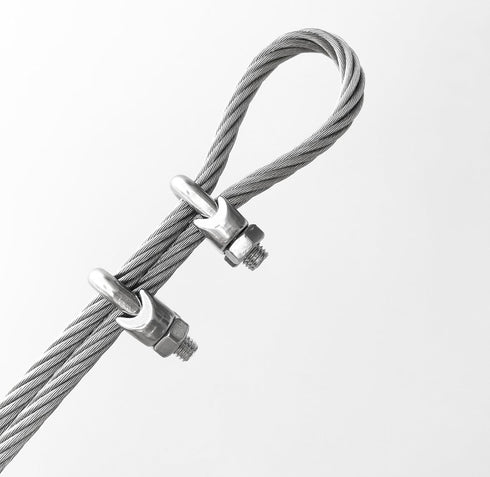 12Pcs M6 1/4 Inches Stainless Steel Wire Rope Cable Clip Clamp