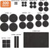 Felt Furniture Pads, 300 Pieces Black Floor Protectors for Hardwood Floors, Chair Legs Furniture Pads