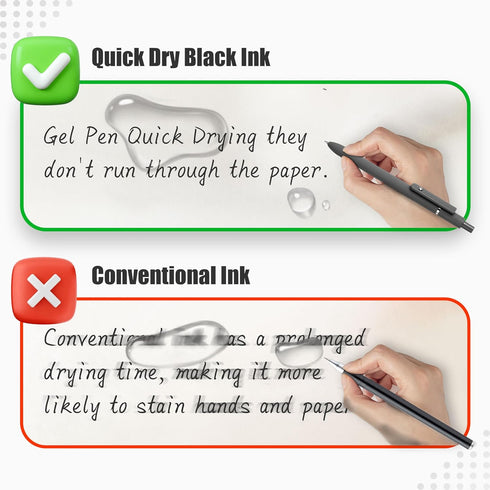KALARA High-End Aesthetic Gel Ink Pens (6 Pens + 3 Refills), 0.5mm Fine Point for Smooth Writing, Stylish Office