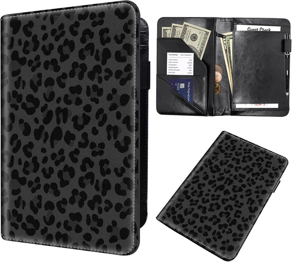 SDDFRHGH Server Books for Waitress,Waiter Book Server Organizer with Zipper Pocket,PU Leather Waitress