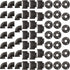 60 Pack 1/2 Inch Cast Iron Pipe Fittings, 20 Elbows, 20 Tees, 20 Flanges, Vintage Style