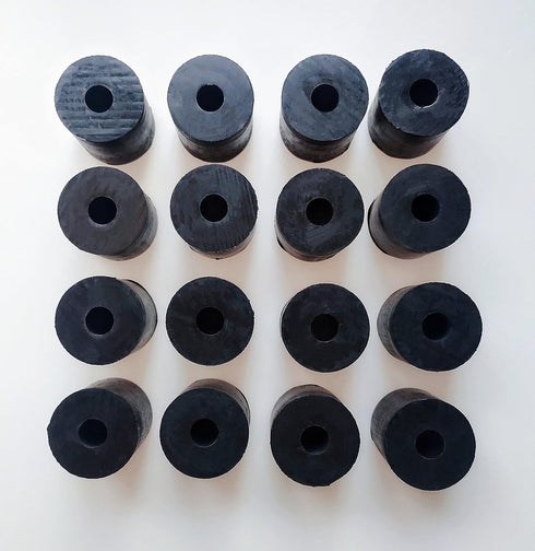 Multi Purpose Rubber Spacer 1 3/16 Inch OD x 3/8 Inch ID x 1 3/16 Inch Thickness Rubber Bushing Anti Vibration Spacer Black Round Neoprene Rubber Washers for Home and Car Accessories (16)