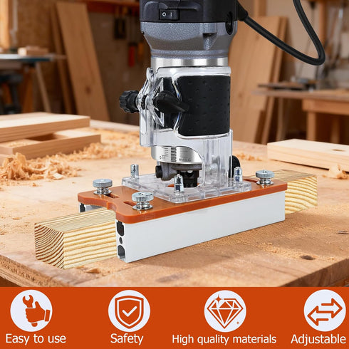 ZMJY 2-in-1 (0-2 Inch Router Jig for Slotting & Positioning, Heavy-Duty Aluminum Adjustable Bracket for Invisible