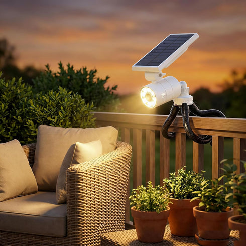DrawGreen 1400LM IP66 Outdoor Solar Motion Sensor Security Light with Flexible Tripod | Aluminum Flood Spotlights
