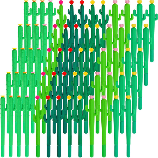 Handepo 100 Pieces Cactus Pens, Cactus Shaped Rollerball Pens, Cute Writing Pens for School Home Office Supplies