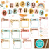Decorably 97 Pcs Boho Birthday Chart for Classroom with Borders - Birthday Bulletin Board Decorations for Happy Birthday