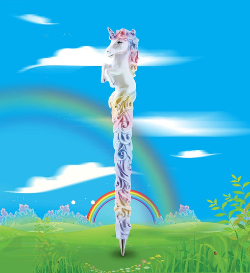 Sparkle Tail Unicorn Pen - Cute Unicorn Ballpoint Pen with Black Ink - Unique Girly Pen for Kids' Unicorn Stationery