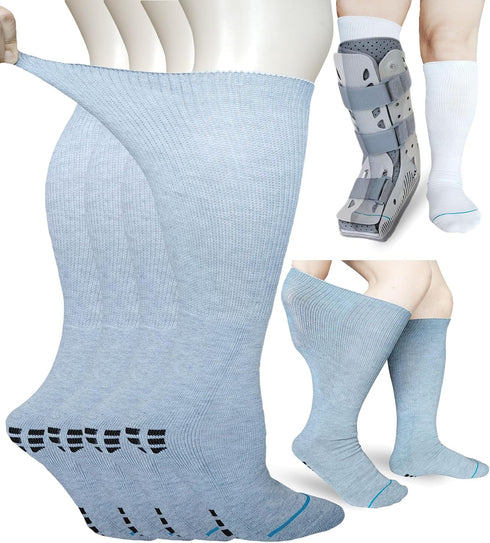 Aisesine Walking Boot Sock Replacement Extra-Wide Knee High Socks for Foot Brace,Fracture Boot