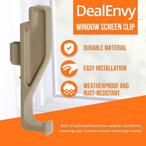 Full Screen Latch Replacement Clips for Andersen 400 & 200 Series Windows, Pack of 6, White