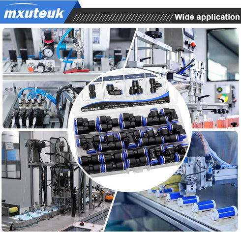 mxuteuk 1/4 Inch OD Push to Connect Fittings, Quick Connect Air Hose Fittings Kit for 1/4 inch Tube (30PCS)