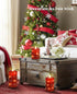Wax,3 Pack Da by Red Flameless Candles with String Lights, Battery Operated Candles with Remote Control