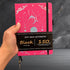 BUKE Dotted Journal - A5 Size PU Leather Hardcover Sketch Notebook, 160 Pages, 150gsm Black Paper, 5*5mm Dot Grid (Rose