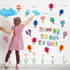 TaoBary 84 Pcs 3D Hot Air Balloon Honeycomb Bulletin Board Set with Caterpillars, Apple, Popcorn Cutouts for School