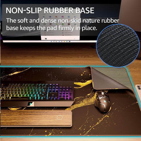KTRIO 31.5 15.7 Inch Large Gaming Mouse Pad Desk Mat, Superior Micro-Weave Cloth, Non-Slip Rubber Base, Stitched Edges