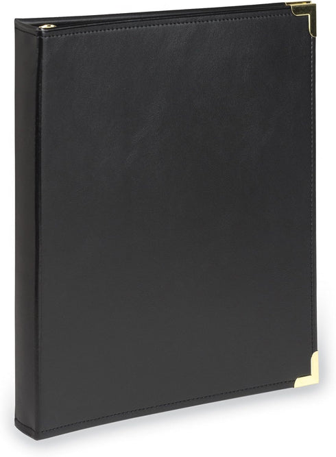 Samsill Classic Collection Executive Presentation 3 Ring Binder, Half Inch, Brass Round Ring, Holds 100 Sheets, Black