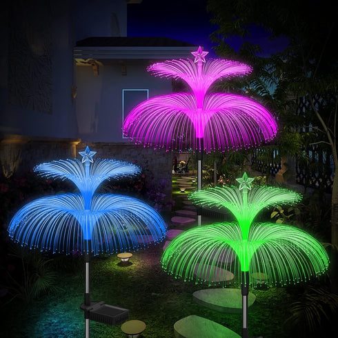 Weepong Solar Garden Lights 3 Pack New Upgraded Solar Lights Outdoor Waterproof