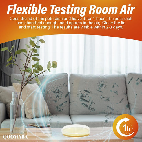 QOOMABA 15PCS Mold Test Kit for Home Air Quality - Mold Toxicity Test for HVAC, at Home Mold Test Kit, Mold Detector
