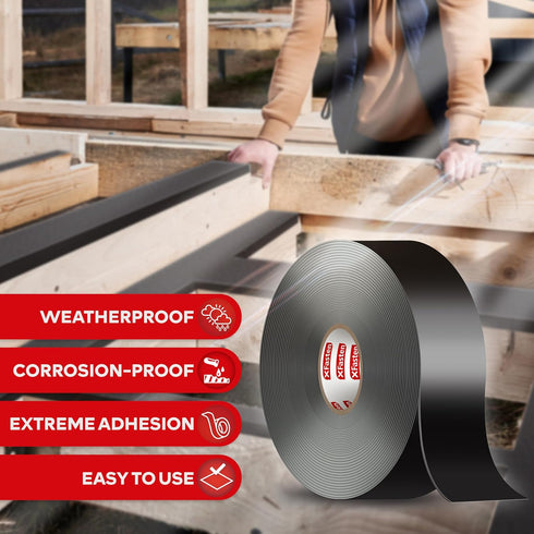 XFasten Joist Tape for Decking 2 Inch x 50 Feet Weatherproof Butyl Sealant Deck Tape Joist - Deck Joist Tape 2 Inch Flashing Tape Waterproof Roof Flashing Tape Joist Guard Protection Tape
