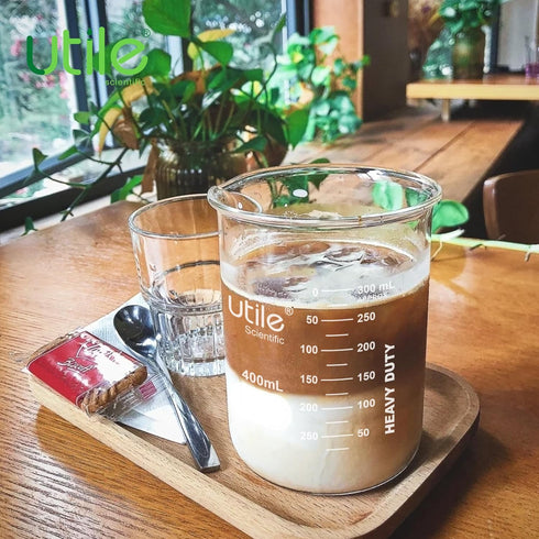 6pcs Heavy Duty Glass Beakers, 150ml (5oz), Borosilicate 3.3 Glass with Double Scaled Graduation