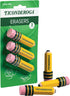 Erasers, Pencil Shaped, Latex-Free, Yellow, 3-Pack (38953) TICONDEROGA