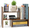 Expandable Wood Desktop Bookshelf Organizer, Office Storage Rack, Natural Stand for Supplies and Display
