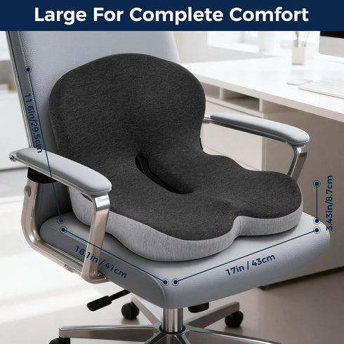 SSPATIOS Tailbone Seat Cushion, Office Chair Cushions for Relief, Seat Cushions for Office Chair with L-Shaped