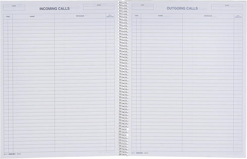 Rediform Call Register Book, Spiral Binding, 11" x 8.5", 100 Pages, 37 Messages Per Page