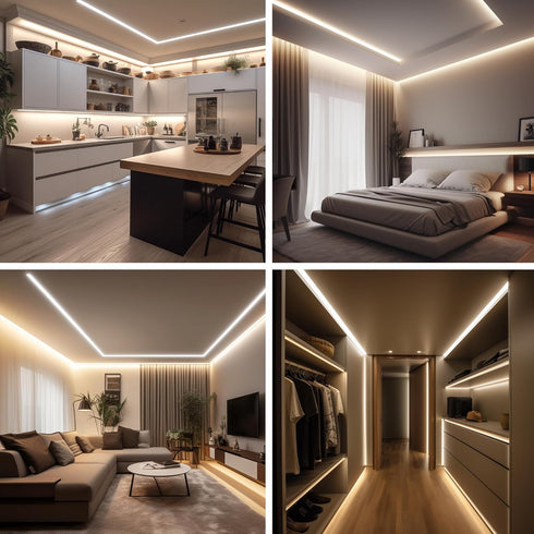 Dimmable 16.4FT/5M Light,4000K 2400LEDs 90+ AXMOTUT COB LED Strip Light with Remote, Flexible High Density LED Natural