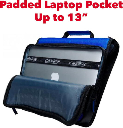 Case-it The Universal Zipper Binder, 2 Inch O-Rings, Holds up to 13 Inch Laptop/Tablet, Magenta LT-007