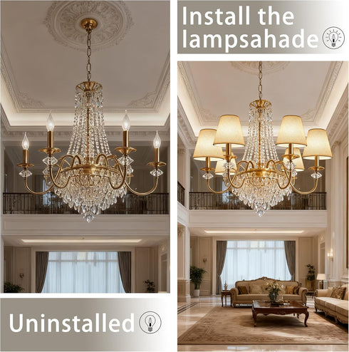 TAaMTYH Set 6Fabric Bulbs, Lampshade3" 6" 5" Small Lamp Shade Chandelier Shades of Lampshade for Wall LampChandelier
