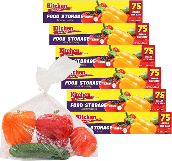 PARTY BARGAINS 1 Gallon Size Food Storage Bags, 450 Bags (6 Boxes of 75 Bags Each), Easy & Convenient