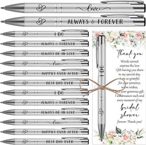 Chiisong 50 Sets Bridal Shower Favors for Guests Wedding Pens Bulk with Thank