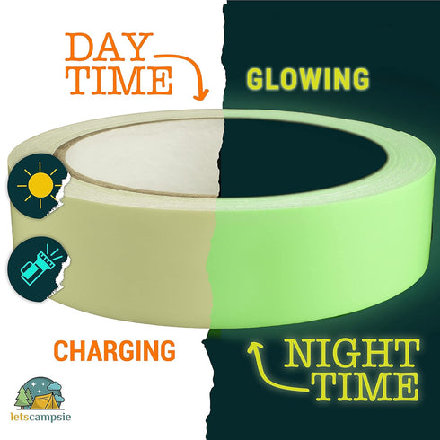 Glow in The Dark Tape – 30ft x 1inch – Premium Industrial Grade Luminous Glow Tape for Night and Outdoor Use