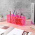 HappyDino Acrylic Pen Holder, Colored Pencil Cup Storage, Makeup Brush Holder, Thickened Version, Neon Pink