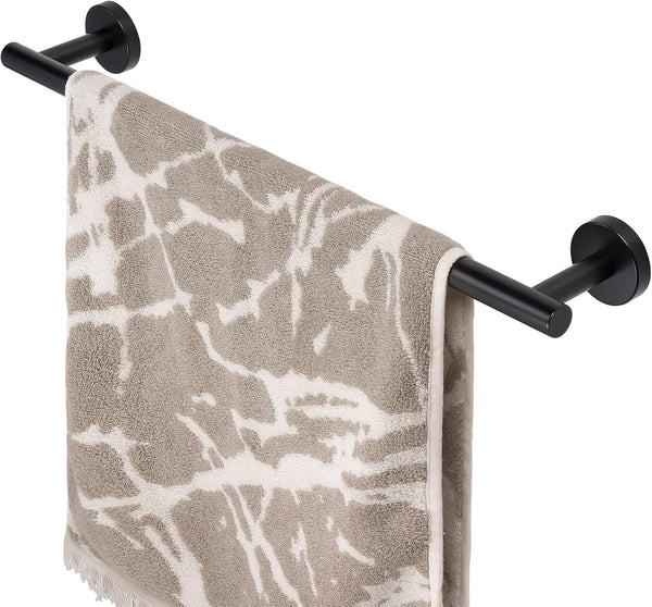 HITSLAM Matte Black 19.8 Inch Towel Bar for Bathroom, Wall Mounted Stainless Steel Rack