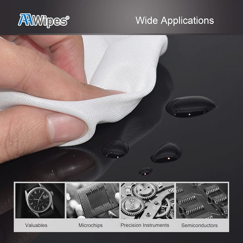 Cleanroom Cloth Wipes, 6"x6", 150 Pcs, Double Knit 100% Polyester Wipers, Lint Free, Ultra-soft, Laser Sealed Edge