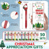 Sayglossy 50 Sets Christmas Employee Appreciation Gifts Bulk for Team Include Xmas Ballpoint Pens with Thank You