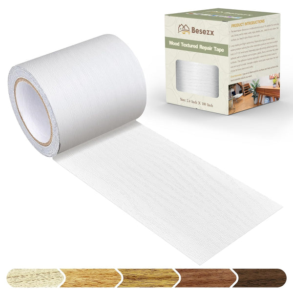 Wood Grain Tape, 2.4" X15', Self Adhesive Repair Patch for Furniture Renovation, Tables, Chairs, and Doors