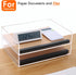 Paper Letter Tray Organizer, Acrylic Stackable Desk Organizer for Office Supplies, 2 Tier Clear Tray for Files and