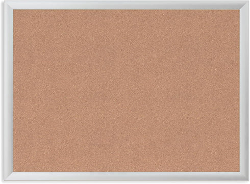 U Brands Cork Bulletin Board, 23"x17", Silver Aluminum Frame, Industrial Grade Pinning Surface