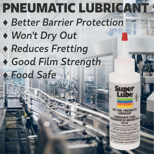 Super Lube 12004 Air Tool Lubricant, 4 oz Bottle, Translucent Clear
