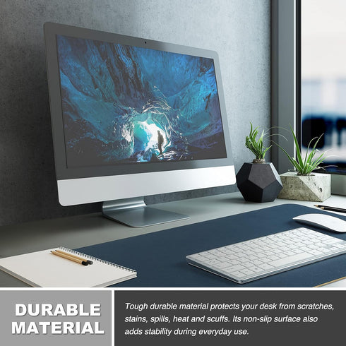 K KNODEL Large Desk Mat, Office Desk Pad, Computer Desk Protector Mat, Desktop Blotter Pad (31.5"x15.7", Dark Blue)
