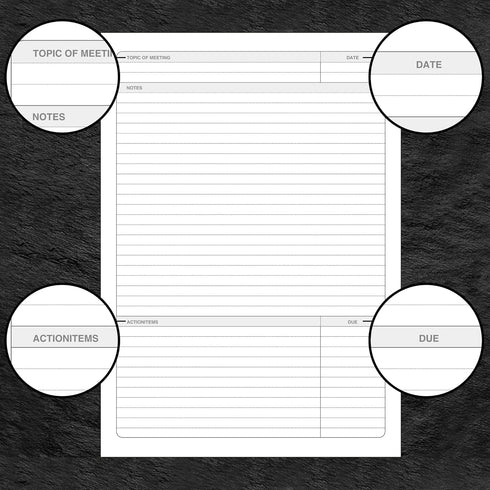 Meeting Notebook for Work, 210 Pages Meeting Planner Organizer, A4 Blue Notebook for Office Agenda