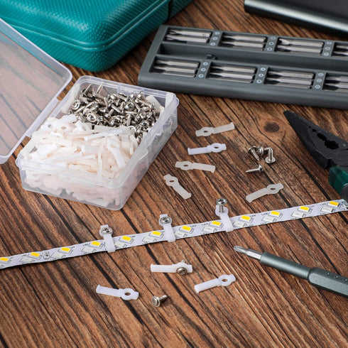 300 10 mm 3528/5050 Mudder Pieces Strip Light Mounting Brackets, LED Strips Lights Clips, One Side Fixing Clips