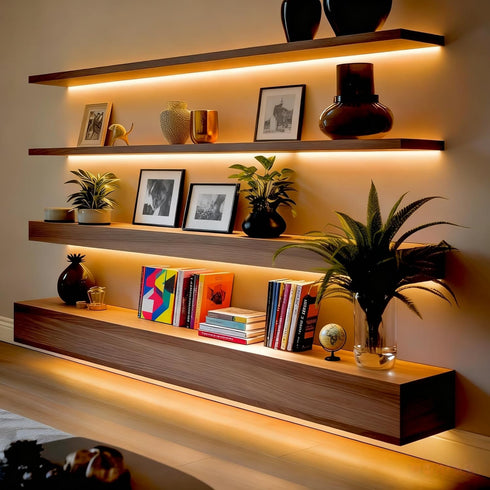 MEWOR 16.4ft, 3000K Dimmable, COB LED Strip Light with Remote, Warm White LED Lights for Mirror, Under Bed, Stair